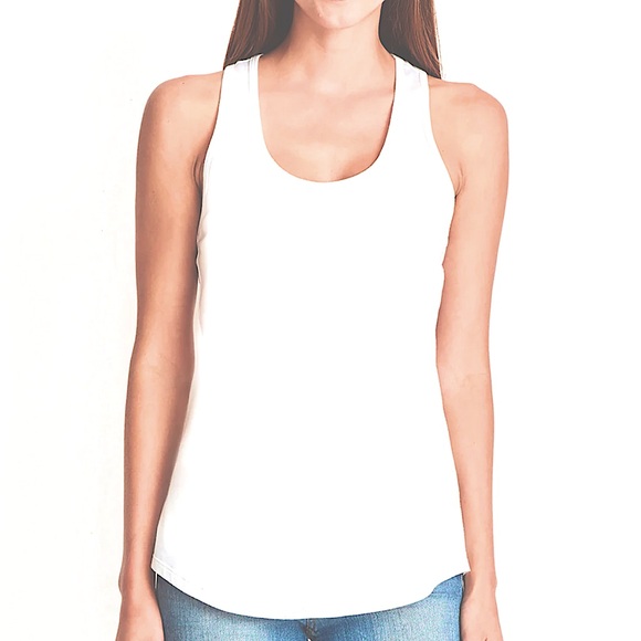 NWOT Next Level Apparel 6338 Women's Gathered Racerback Tank white XXLarge White - Picture 2 of 8